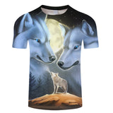 Where Light And Dark Meet by JoJoesart Wolf 3d T-shirt Drop Ship Top Tee Short Sleeve Camiseta Round Neck Tshirt Fashion T-shirt