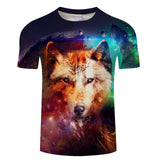 Where Light And Dark Meet by JoJoesart Wolf 3d T-shirt Drop Ship Top Tee Short Sleeve Camiseta Round Neck Tshirt Fashion T-shirt