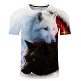 Where Light And Dark Meet by JoJoesart Wolf 3d T-shirt Drop Ship Top Tee Short Sleeve Camiseta Round Neck Tshirt Fashion T-shirt