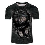 Where Light And Dark Meet by JoJoesart Wolf 3d T-shirt Drop Ship Top Tee Short Sleeve Camiseta Round Neck Tshirt Fashion T-shirt