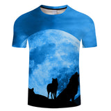 Where Light And Dark Meet by JoJoesart Wolf 3d T-shirt Drop Ship Top Tee Short Sleeve Camiseta Round Neck Tshirt Fashion T-shirt