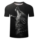 Where Light And Dark Meet by JoJoesart Wolf 3d T-shirt Drop Ship Top Tee Short Sleeve Camiseta Round Neck Tshirt Fashion T-shirt