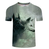 Where Light And Dark Meet by JoJoesart Wolf 3d T-shirt Drop Ship Top Tee Short Sleeve Camiseta Round Neck Tshirt Fashion T-shirt