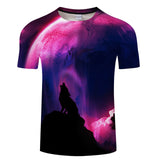 Where Light And Dark Meet by JoJoesart Wolf 3d T-shirt Drop Ship Top Tee Short Sleeve Camiseta Round Neck Tshirt Fashion T-shirt