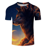 Where Light And Dark Meet by JoJoesart Wolf 3d T-shirt Drop Ship Top Tee Short Sleeve Camiseta Round Neck Tshirt Fashion T-shirt