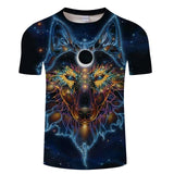 Where Light And Dark Meet by JoJoesart Wolf 3d T-shirt Drop Ship Top Tee Short Sleeve Camiseta Round Neck Tshirt Fashion T-shirt