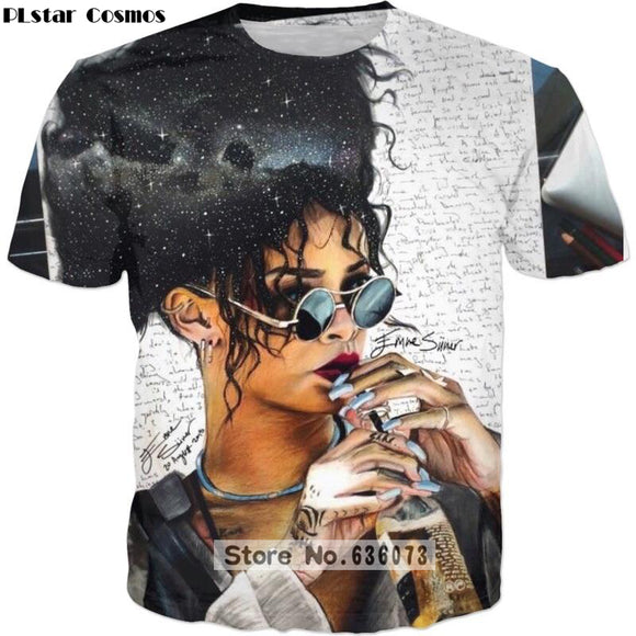 2018 Camiseta Summer New Fashion  Rihanna  Womens casual t shirt