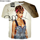 2018 Camiseta Summer New Fashion  Rihanna  Womens casual t shirt