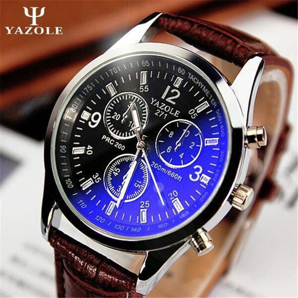 2018 Top Luxury Brand YAZOLE Men Watches Leather Clock Male Quartz Sport