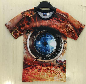 Cool 3D Vintage mechanical watch print Men's Shirt