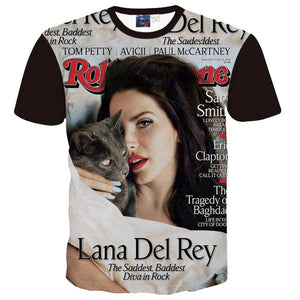 Men/Women Lana Del Rey Printed T Shirt Short Sleeve 3d Tshirt Fashion Summer Tops Famous Star Graphic T-shirt