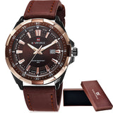 NAVIFORCE Brand Men's Fashion Casual Sport Watches Men Waterproof Leather Quartz Watch Man Clock Relogio Masculino